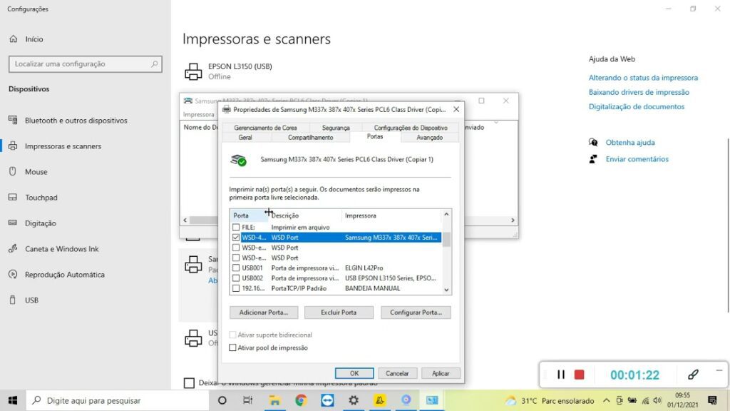 ocioso impressora